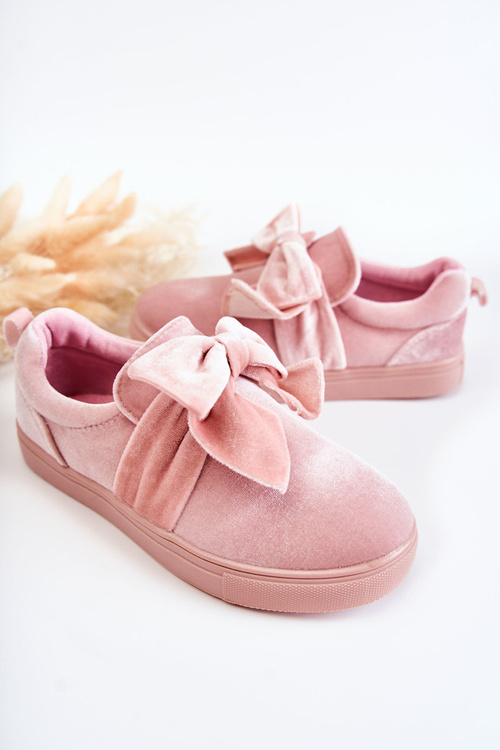 Дитячі кросівки сліпони з бантом Рожеві Timma