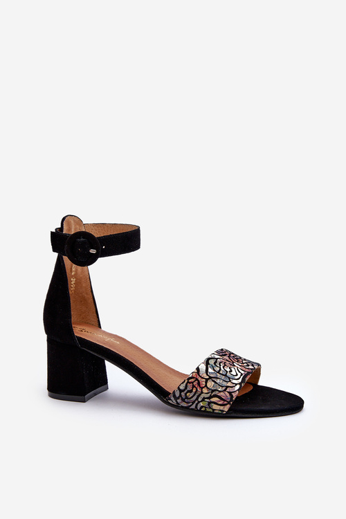 Замшеві босоніжки на високих підборах Maciejka 04141-48 Чорні