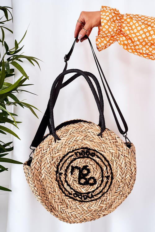 Плетена кругла сумка NOBO XK0280 Бежева