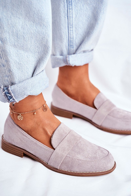 Жіночі замшеві напівчеревики сірі Cintra