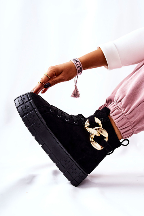 Високі кросівки на платформі Чорні Evenia