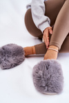 Жіночі хутряні тапочки сірі Sheryl 
