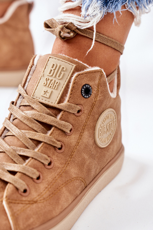 Шкіряні утеплені кросівки Big Star II274149 Camel