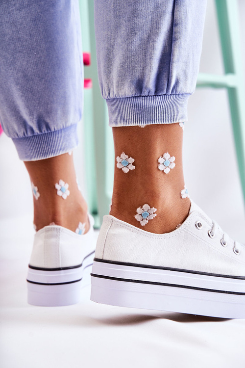 Жіночі кросівки на масивній платформі білі Farona