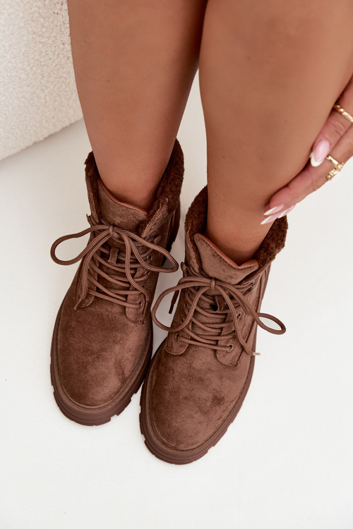 Ізольовані Трапери Жіночі Черевики На Шнурках Коричневі Lyrinne