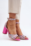 Рожеві босоніжки Vitamella з квітковим малюнком і туфлі на шпильці