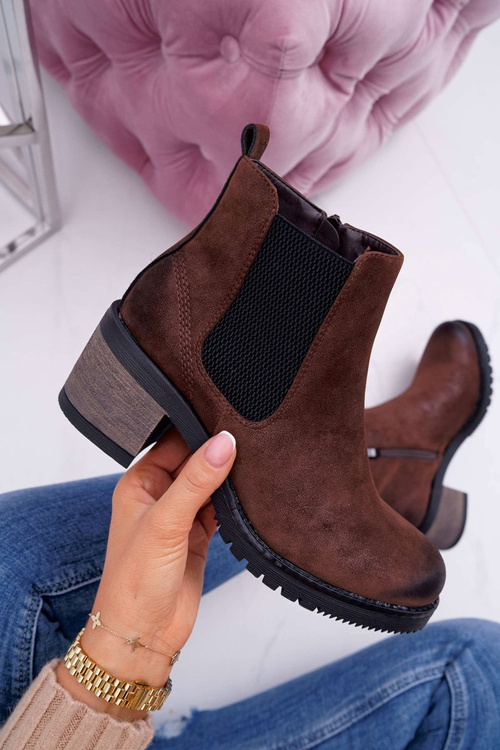 Жіночі чоботи на підборах Sergio Leone коричневі BT702