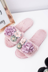 Рожеві жіночі шльопанці з букетом квітів Lu Boo
