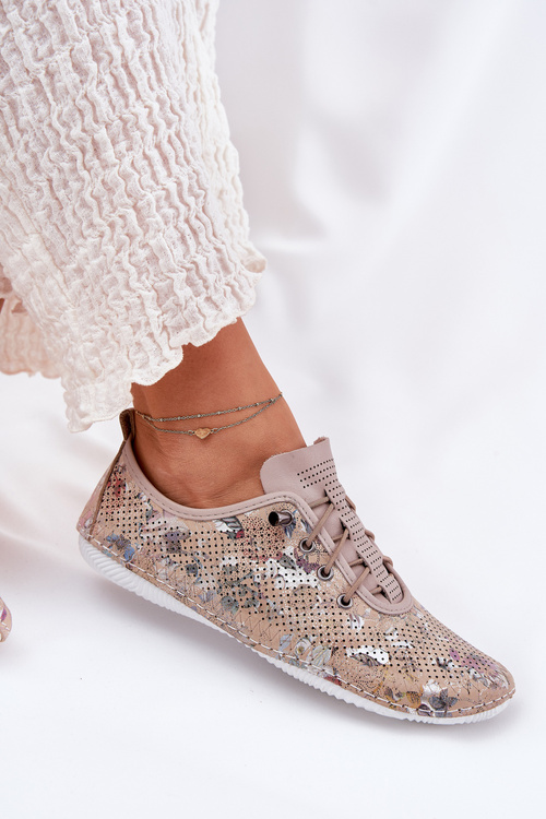 Жіночі Черевики З Природної Шкіри З Малюнком Artiker 56C2689 Бежеві