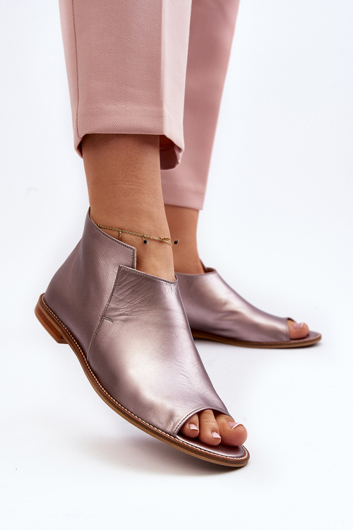 Жіночі шкіряні босоніжки Laura Messi 2443 Pink Gold