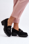 Чорні лофери на масивному каблуці Eriella