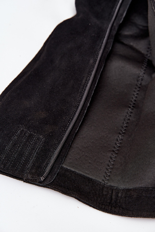 Замшеві Чоботи На Підборах З Блискавкою Чорні Ліссара