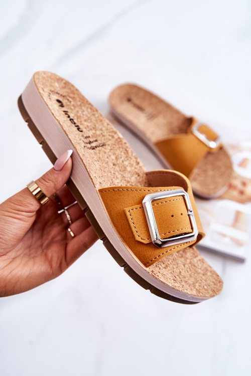 Модні жіночі тапочки з пряжкою Inblu CP000031 Жовті