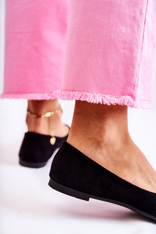 Жіночі класичні замшеві балетки Black Arina