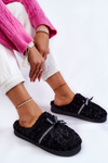 Жіночі хутряні тапочки з бантом Black Ryana