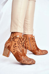 Чоботи жіночі на підборах Maciejka Leather Camel 04369-29