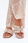 Декоровані плоскі сандалі бежеві Anniles