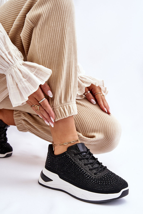 Жіночі кросівки з цирконами Чорний Raiden