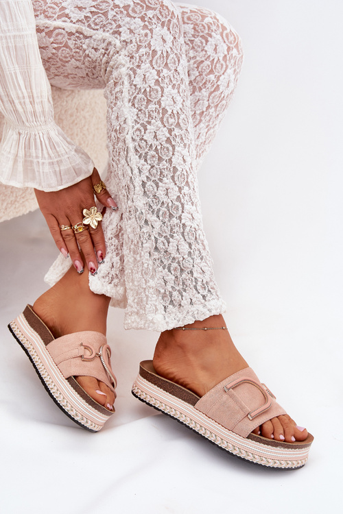 Жіночі Сандалі На Платформі З Оздобленням Рожеві Daphira