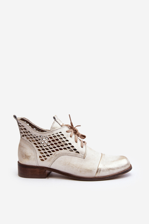 Срібні шкіряні жіночі чоботи Zazoo 2878 з низьким вирізом