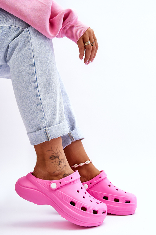 Жіночі поролонові тапочки Crocs Темно-рожеві Coline