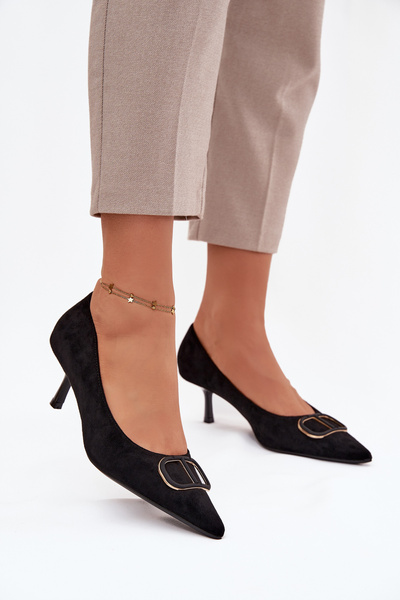 Жіночі туфлі на підборах З декоративним елементом Чорні Amelora