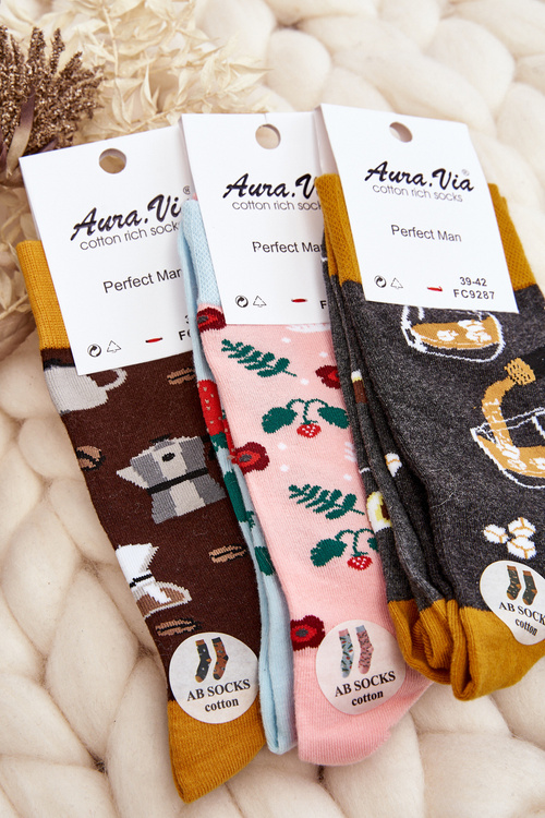 Чоловічі шкарпетки Не пара Напій сіро-жовтий