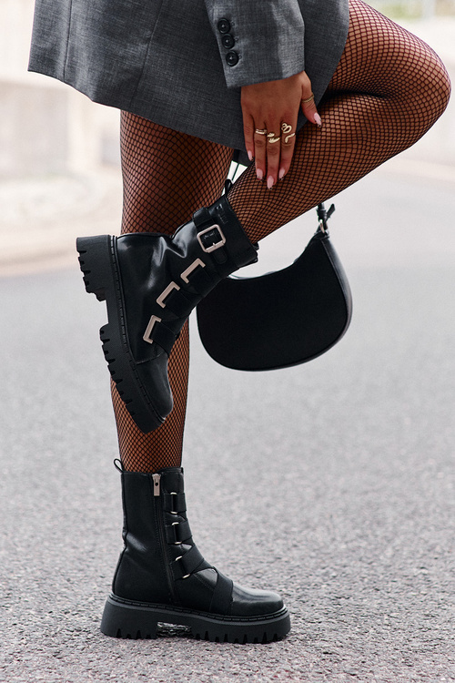 Шкіряні жіночі ботильйони утеплені Big Star OO274A256 Чорні