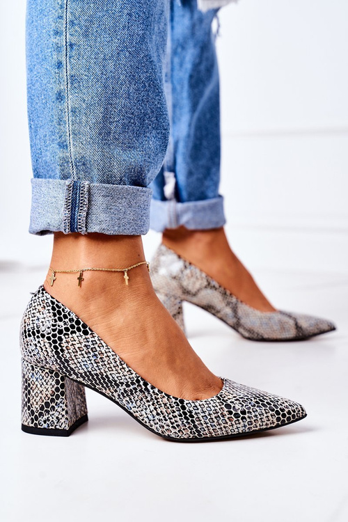 Шкіряні туфлі з тваринним візерунком Lewski Shoes 2801 Чорно-сині