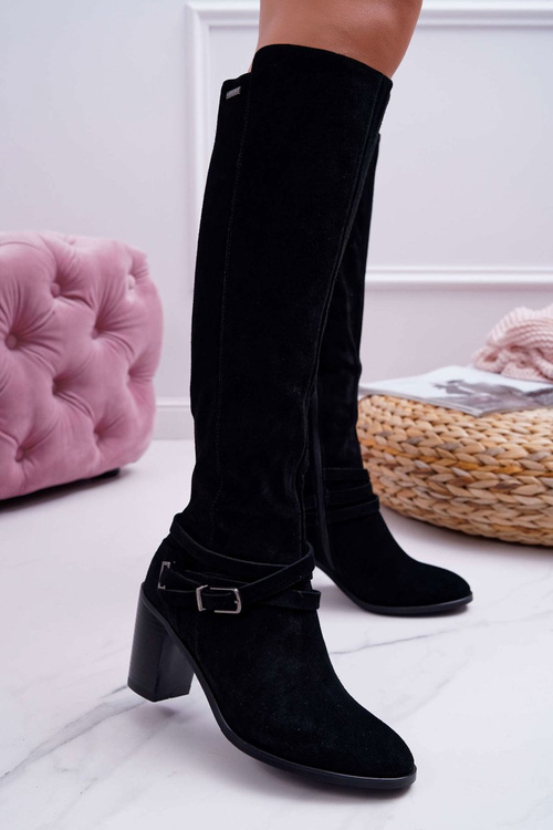 Жіночі чоботи на шпильці Suede Big Star EE274520