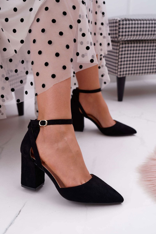 Жіночі босоніжки на високих підборах Чорні Samantha