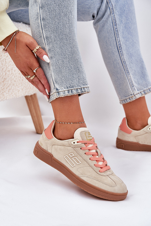 Замшеве Спортивне Взуття Кросівки Жіночі D.Franklin Бежеві DFSH387005