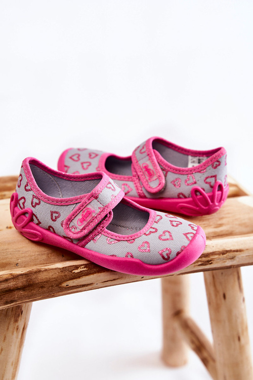 Дитячі тапочки Balerina Hearts Befado 123X070 сіро-рожевий