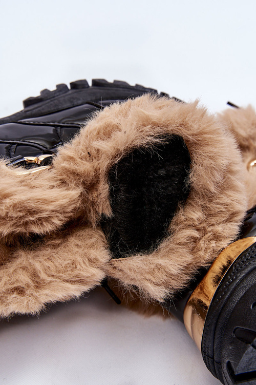 Жіночі утеплені спортивні черевики на шнурівці Kerberos чорного кольору