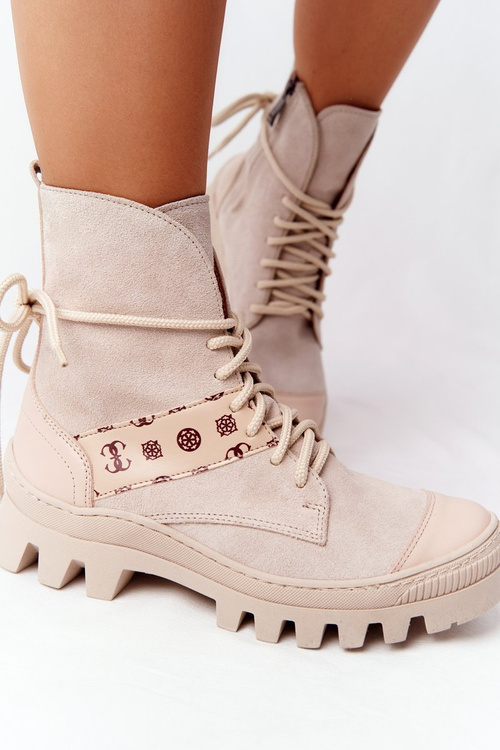 Жіночі замшеві черевики Lewski Shoes 2942-0 світло-бежевий