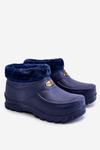 Чоловічі утеплені поролонові дощові черевики темно-сині Tanyo