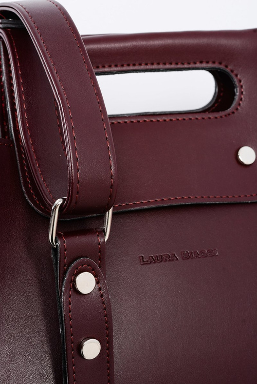 Велика жіноча темно-бордова сумочка через плече
