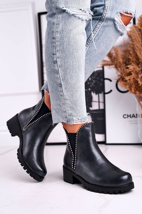 Жіночі черевики темно-сині зірчасті