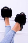 Жіночі хутряні шльопанці Lu Boo Black XXL