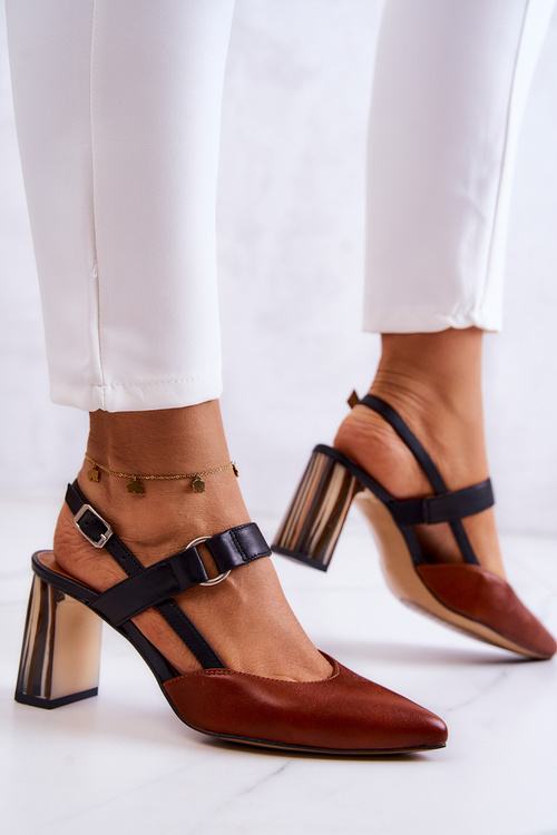 Модні шкіряні туфлі Maciejka 05498-29 Коричневий і Чорний