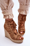Замшеві ажурні чоботи на танкетці Camel Berthe