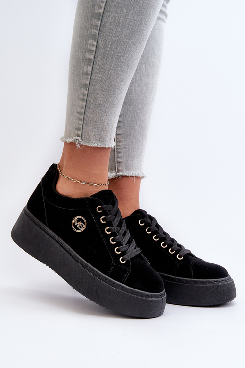 Низькі жіночі кросівки на платформі Чорні Telirra