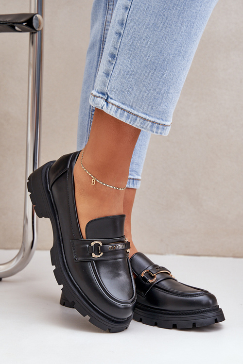 Класичні Жіночі Мокасини З Еко Шкіри Чорні Savethira