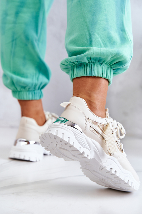 Кросівки на масивній підошві Бежевий стиль