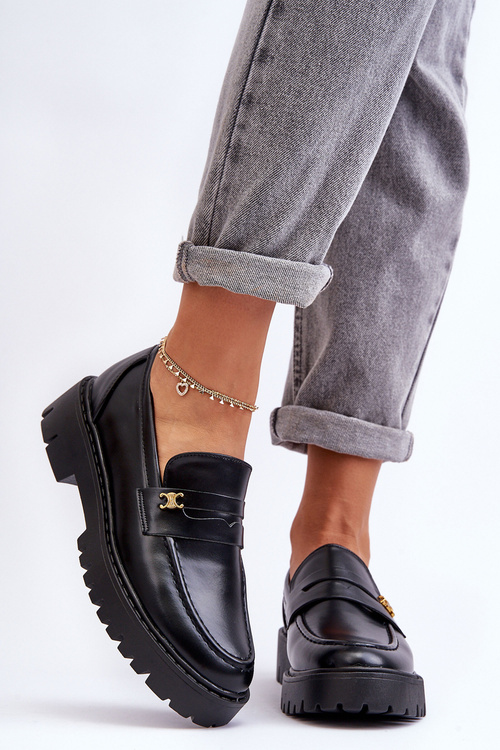 Шкіряні мокасини з орнаментом Чорна Есперта