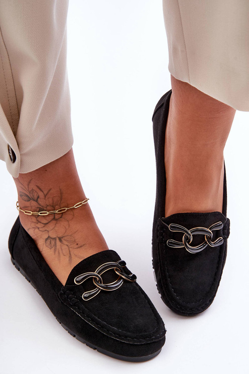 Жіночі замшеві лофери на плоскій підошві Black Appia