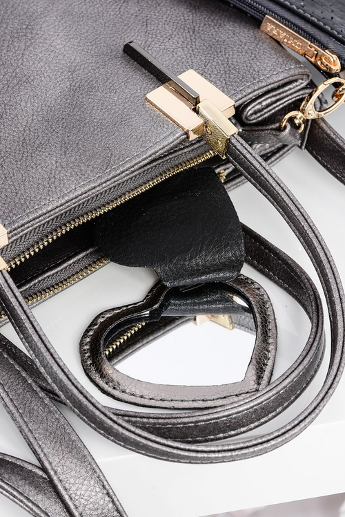 Велика срібна жіноча сумочка + саше + дзеркало ПОЛЬЩА