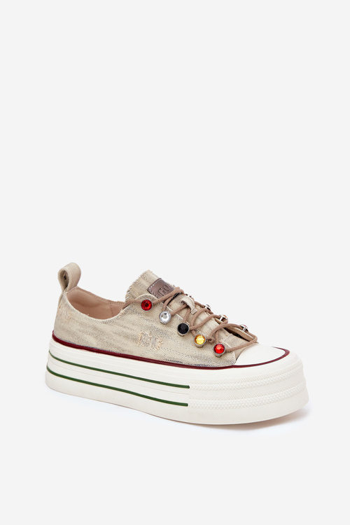 Жіночі Кросівки На Платформі Бежеві GOE RR2N4105