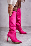 Замшеві чоботи на високих підборах Pink Carite