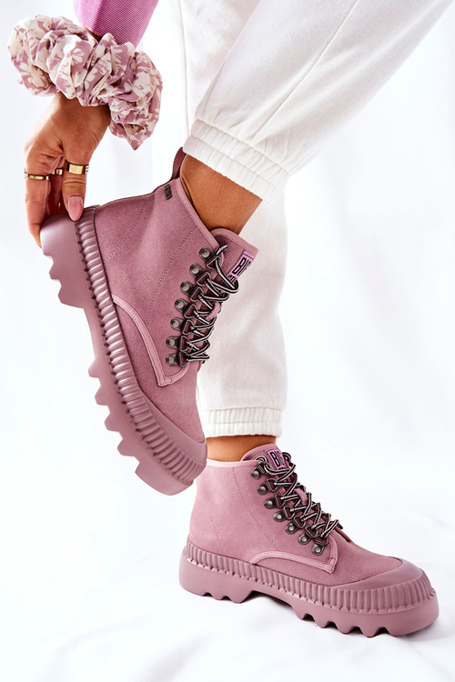 Шкіряні черевики Trapper Big Star II274367 Рожеві